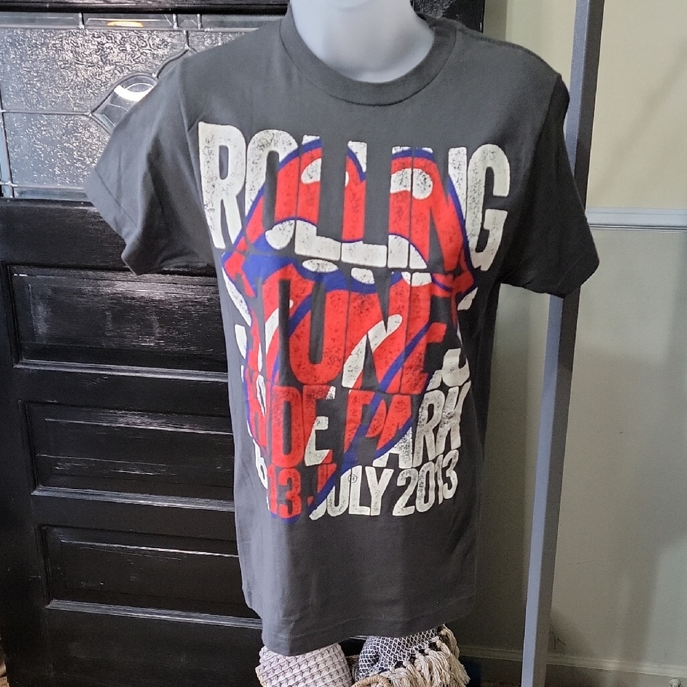 The Rolling Stones Charcoal Tour Tee Hyde Park 6&13 July 2013 Woman Size XS